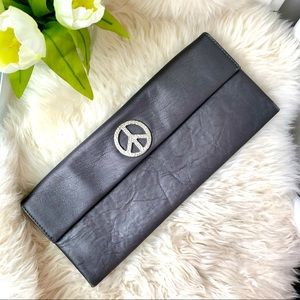 NWOT Donald J.Pliner Peace Leather Clutch Purse